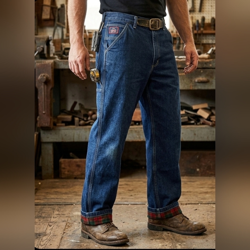 FrostPruf Blue Jeans with Flannel Lining Size 38 X 30